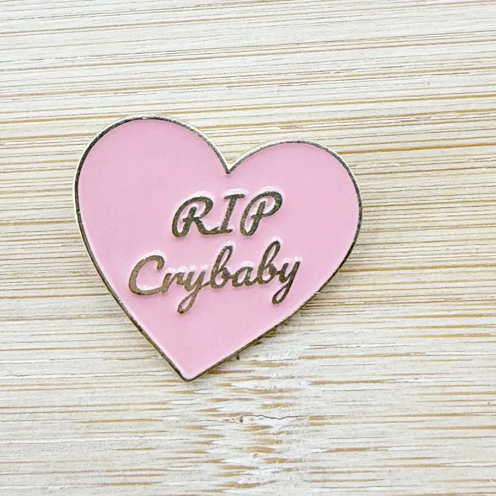 RIP Crybaby Pink Heart Soft Enamel Pin